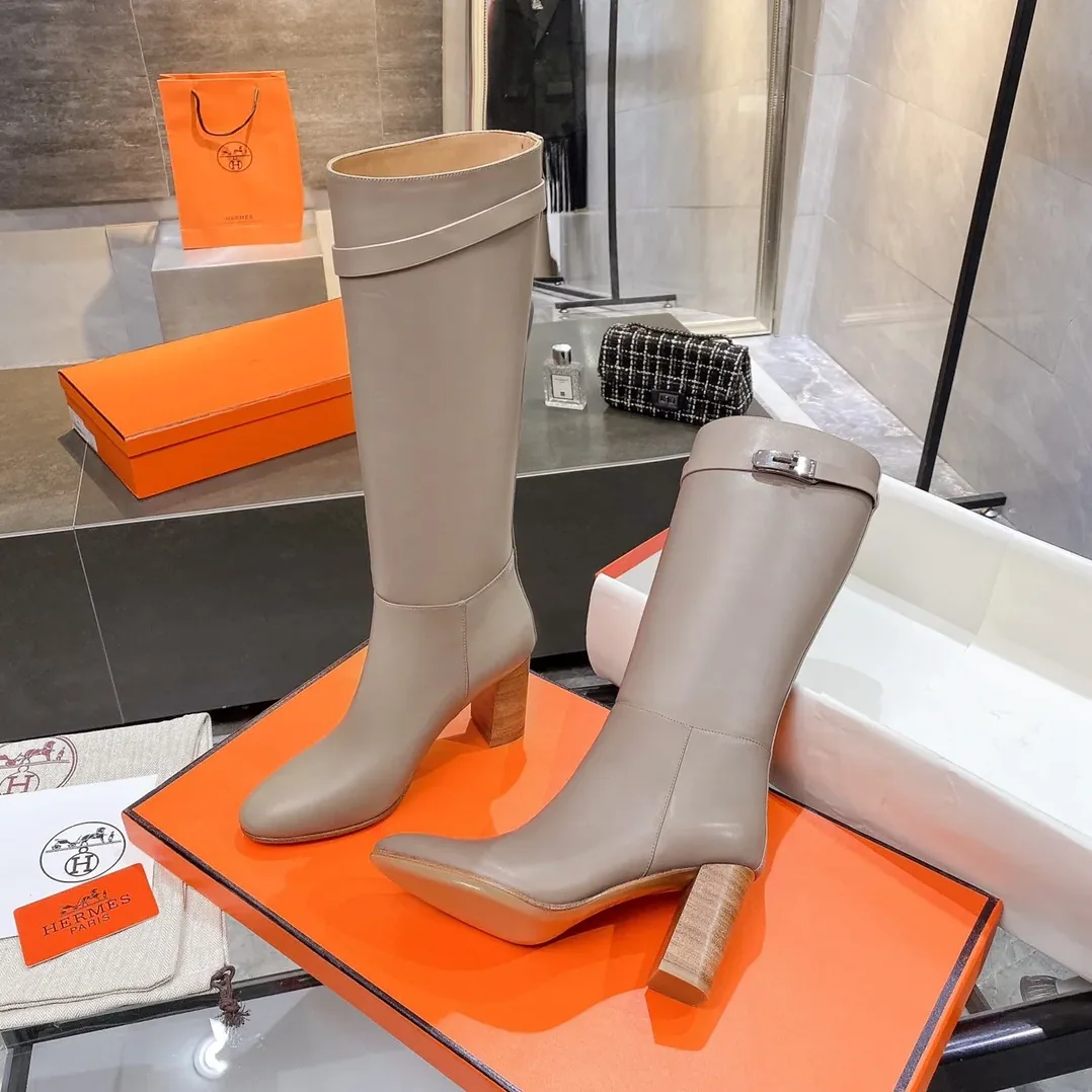 Hermes High Heel Boots Beige / Hermes High Heel Boots Beige /