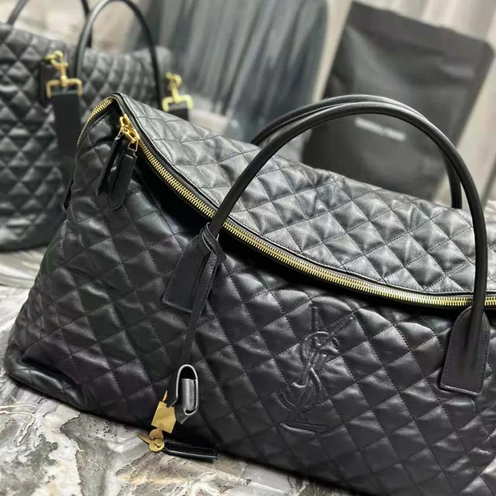Saint Laurent YSL Es Giant Travel Bag in Quilted Leather for Women in Black Saint Laurent YSL Es Giant Travel Bag in Quilted Leather for Women in Black