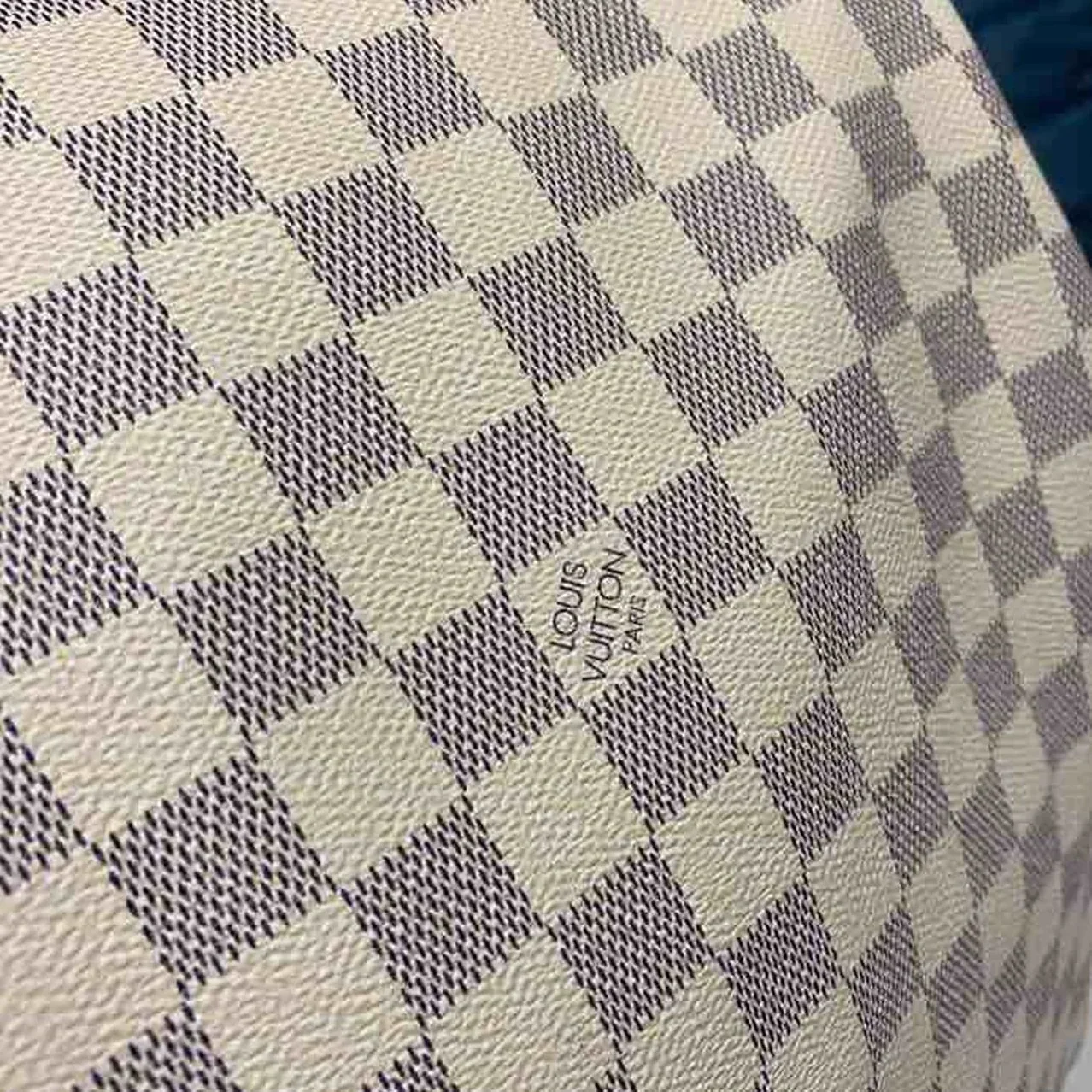 Louis Vuitton Keepall Bandouliere 55 Travel Bag in Damier Azur Gold Hardware Louis Vuitton Keepall Bandouliere 55 Travel Bag in Damier Azur Gold Hardware