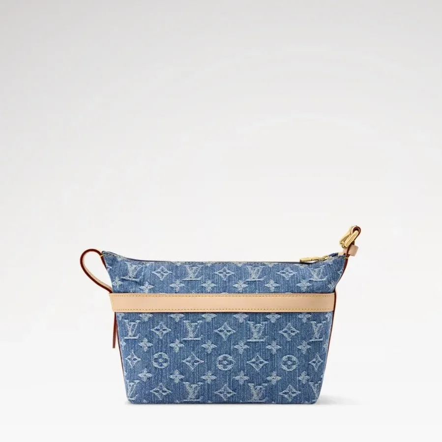 Louis Vuitton Cruiser Toiletry Top Handle Bag in Blue Denim Gold Hardware