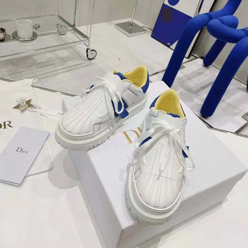 Dior Dior-id Sneaker White Calfskin Terry Cotton for Women in Blue Dior Dior-id Sneaker White Calfskin Terry Cotton for Women in Blue