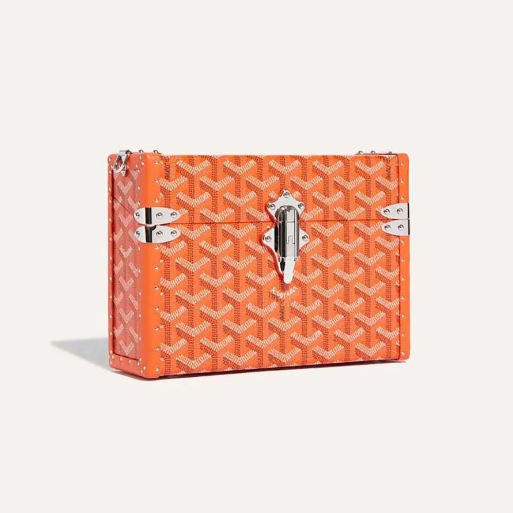 Goyard Cassette Trunk Bag in Goyardine Canvas & Clamecy Cowhide for Women in Orange