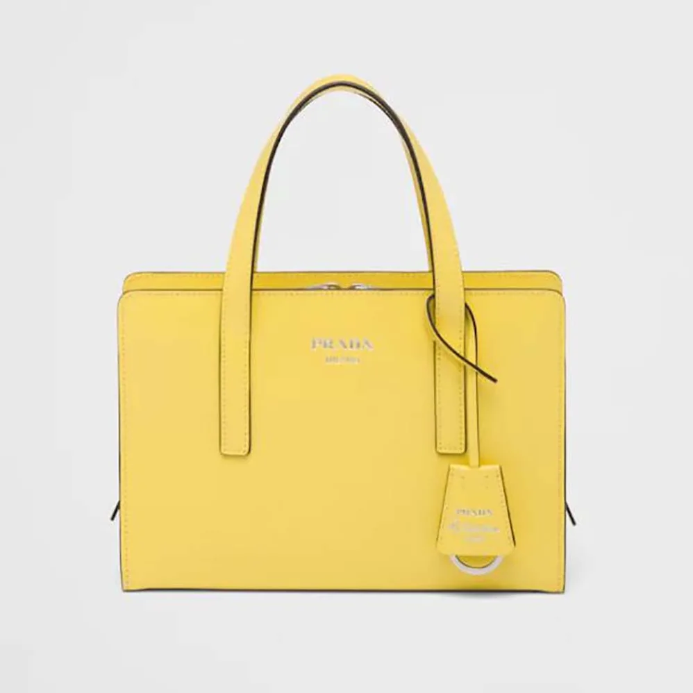 Prada Re-Edition 1995 Brushed-Leather Mini Handbag for Women in Yellow Prada Re-Edition 1995 Brushed-Leather Mini Handbag for Women in Yellow