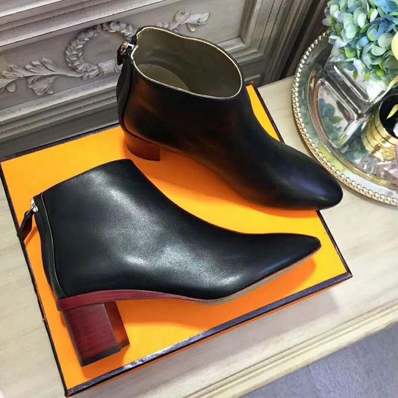 Hermes Shoes Riley Ankle Boot 60mm Heel Hight for Women in Black