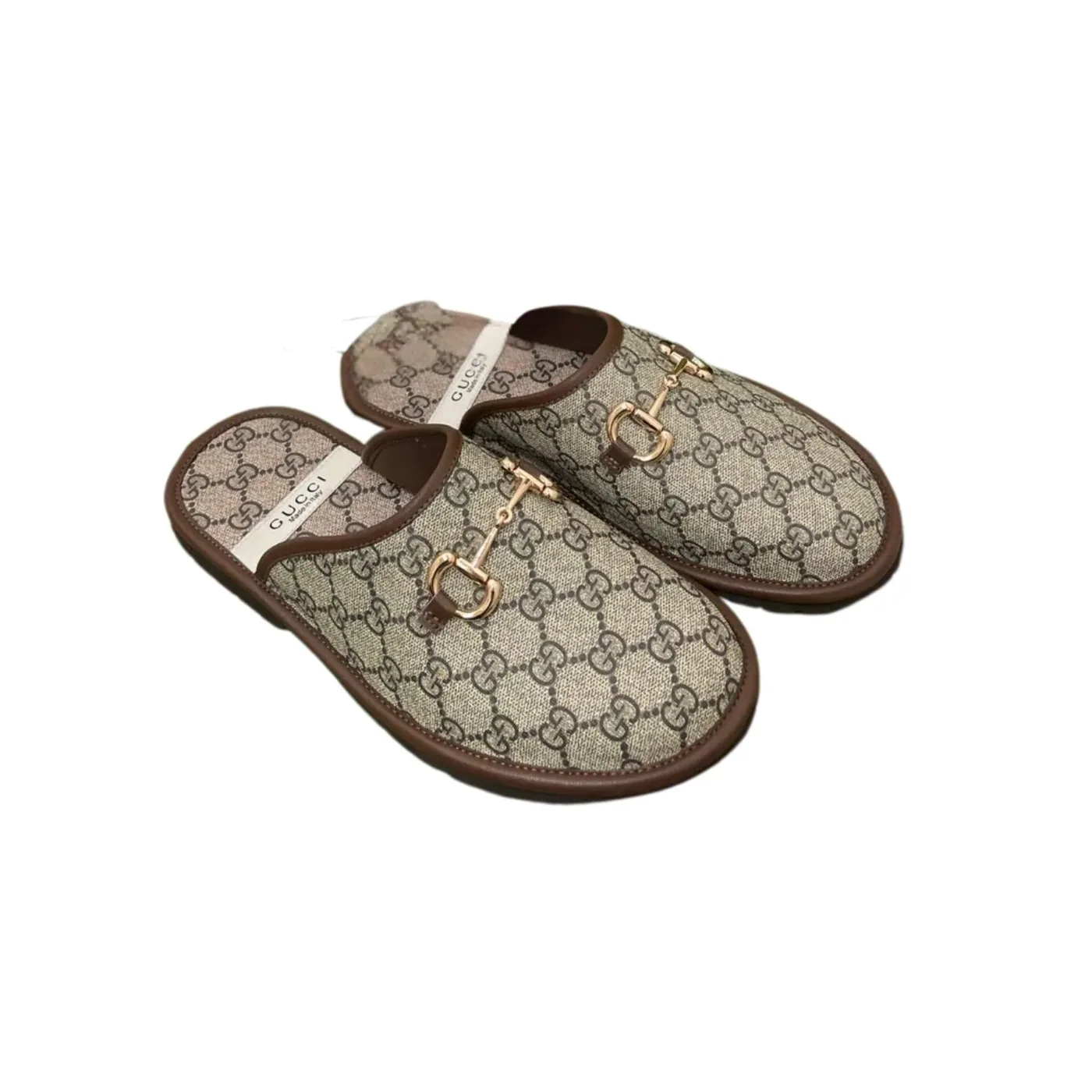 Gucci GG Slipper With Horsebit Gray GG Shoes for Men
