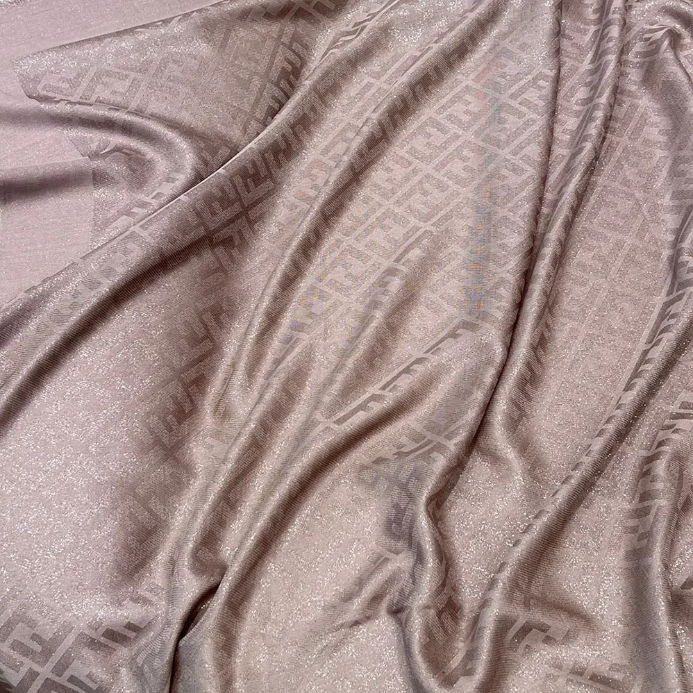 Fendi FF Shawl Dove Gray Silk and Wool Shawl for Unisex