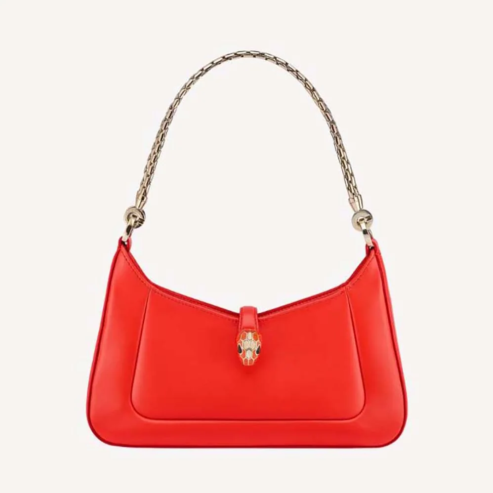 Bvlgari Serpenti Baia Small Shoulder Bag in Calf Leather for Women in Orange Bvlgari Serpenti Baia Small Shoulder Bag in Calf Leather for Women in Orange