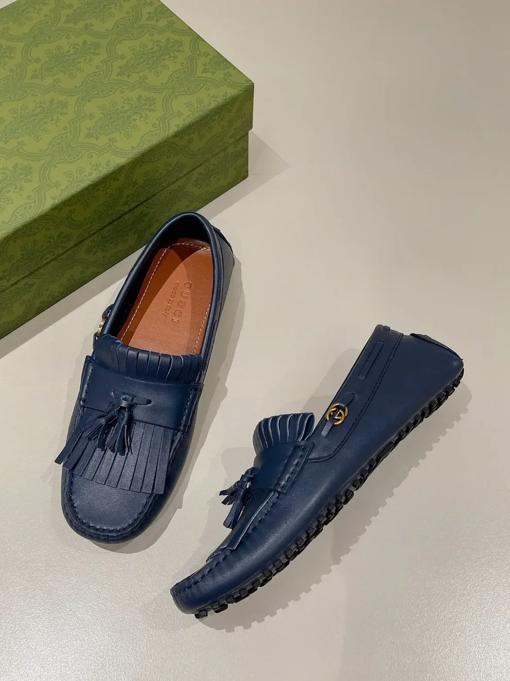Gucci Loafer With Driver Interlocking G Blue for Men Gucci Loafer With Driver Interlocking G Blue for Men