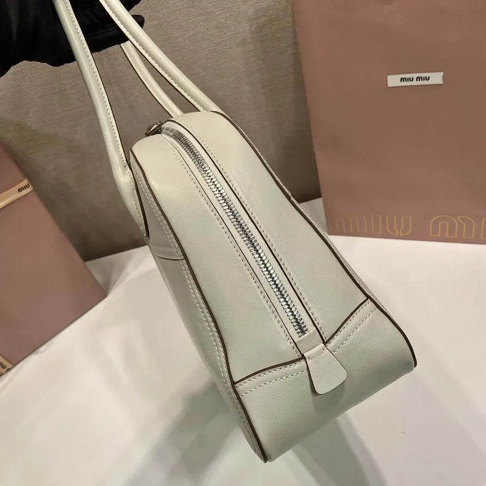 Miu Miu Vivant Leather Bag Chalk White for Women