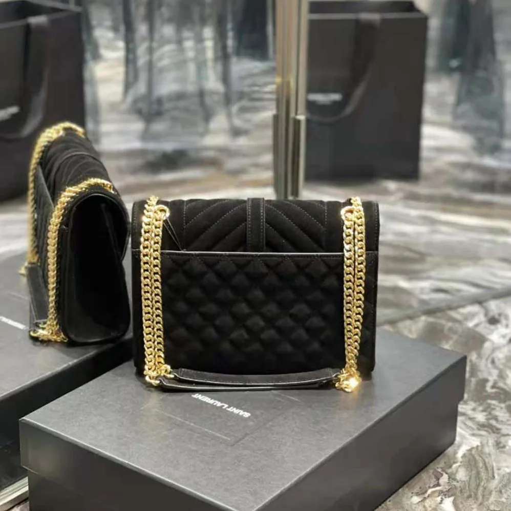 Saint Laurent YSL Envelope Medium Bag in Mix Matelasse Suede for Women Saint Laurent YSL Envelope Medium Bag in Mix Matelasse Suede for Women