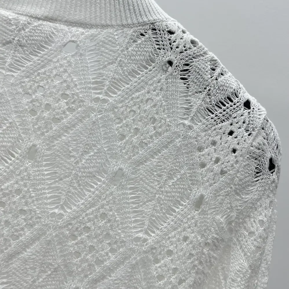 Dior Dioriviera Embroidered Cardigan Ecru Openwork Cotton Knit for Women Dior Dioriviera Embroidered Cardigan Ecru Openwork Cotton Knit for Women