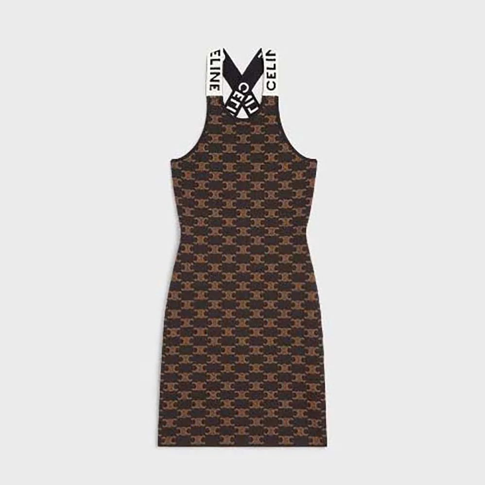 Celine Dress in Monogram Silk Cotton for Women