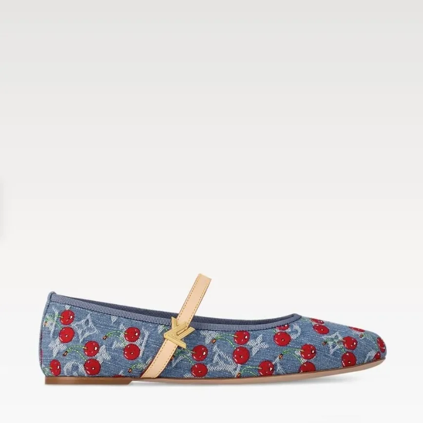 Louis Vuitton LV x TM Romy Flat Ballerina Denim 1AHKOV Louis Vuitton LV x TM Romy Flat Ballerina Denim 1AHKOV