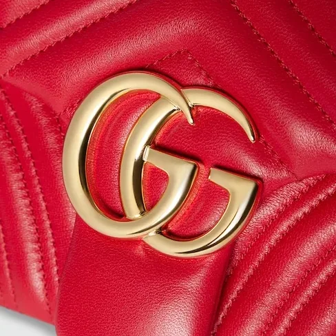 Gucci Marmont Medium Shoulder Bag in Bright Red Gold Hardware Gucci Marmont Medium Shoulder Bag in Bright Red Gold Hardware