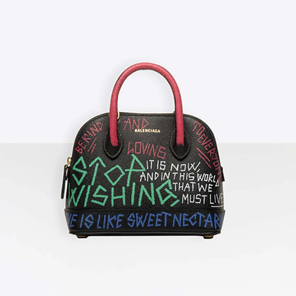 Balenciaga Ville Top Handle XXS Graffiti for Women in Black Balenciaga Ville Top Handle XXS Graffiti for Women in Black