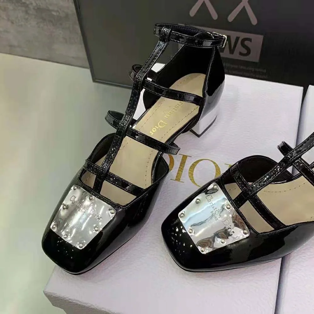 Dior La Parisienne Dior Ballerina Flat Black Patent Calfskin for Women