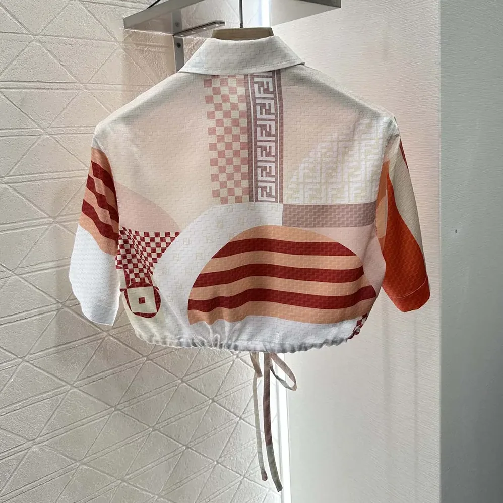 Fendi Pink Silk Shirt with Patchwork Print for Women Fendi Pink Silk Shirt with Patchwork Print for Women