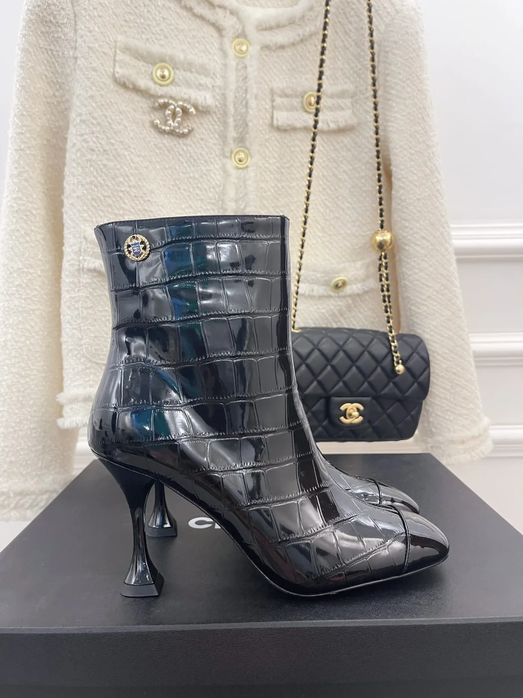 Chanel Short Boots Black for Women