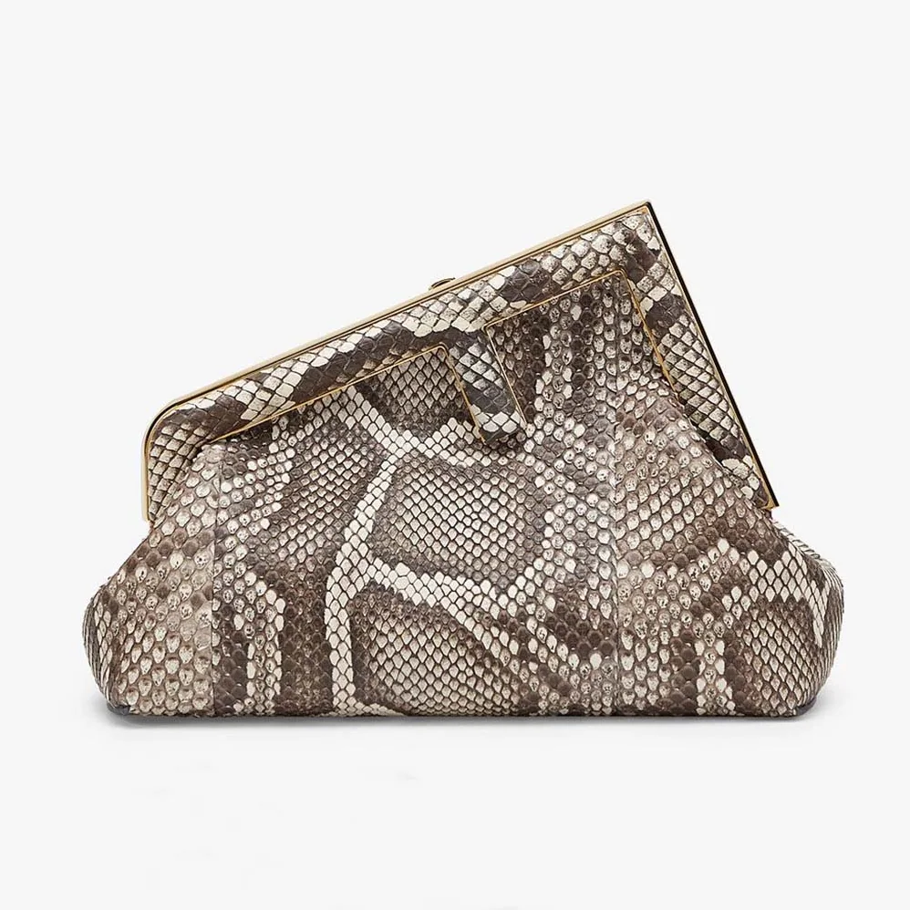 Fendi First Small Natural Python Leather Bag for Women