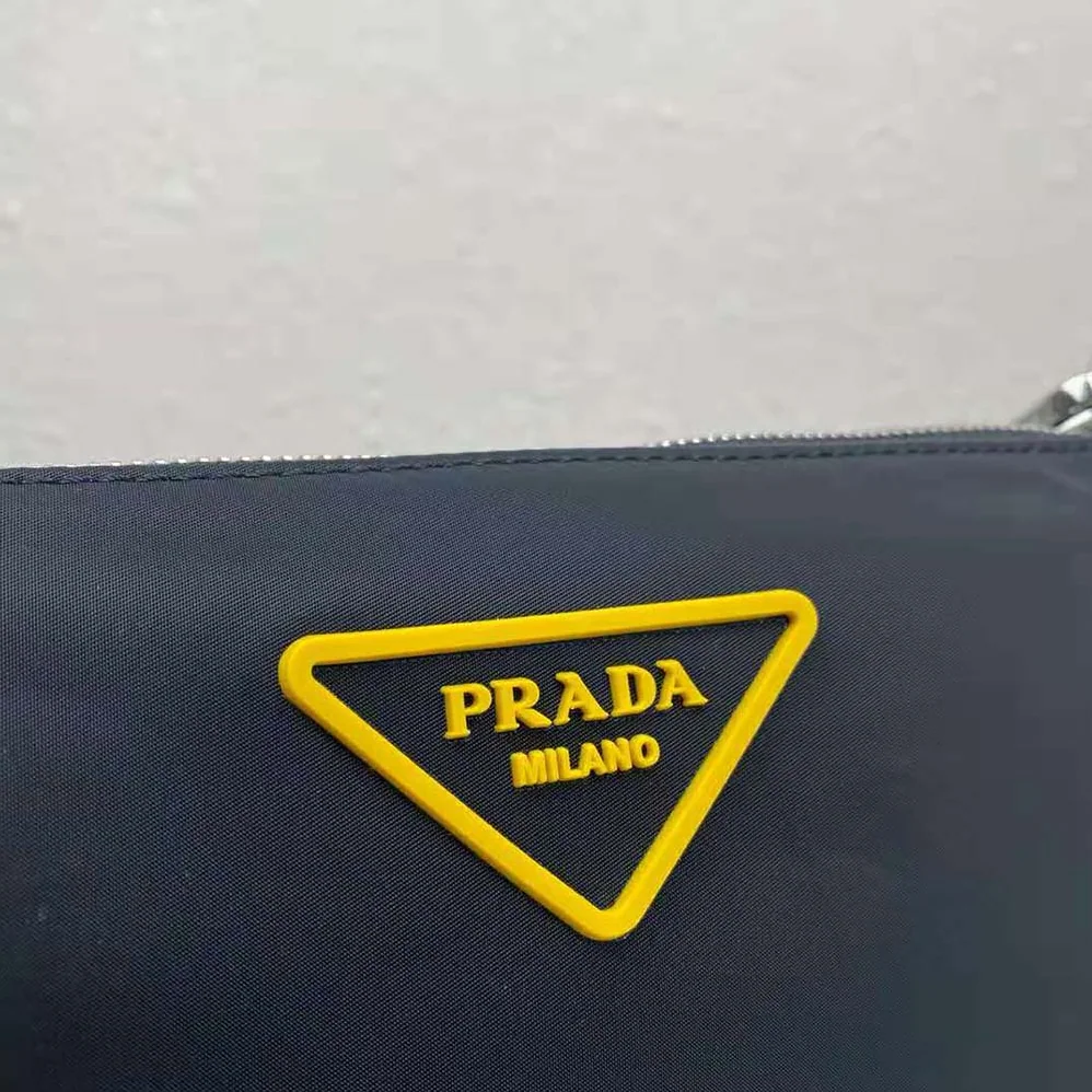 Prada Nylon Cross-Body Bag with External Zipper Pocket for Men in Black
