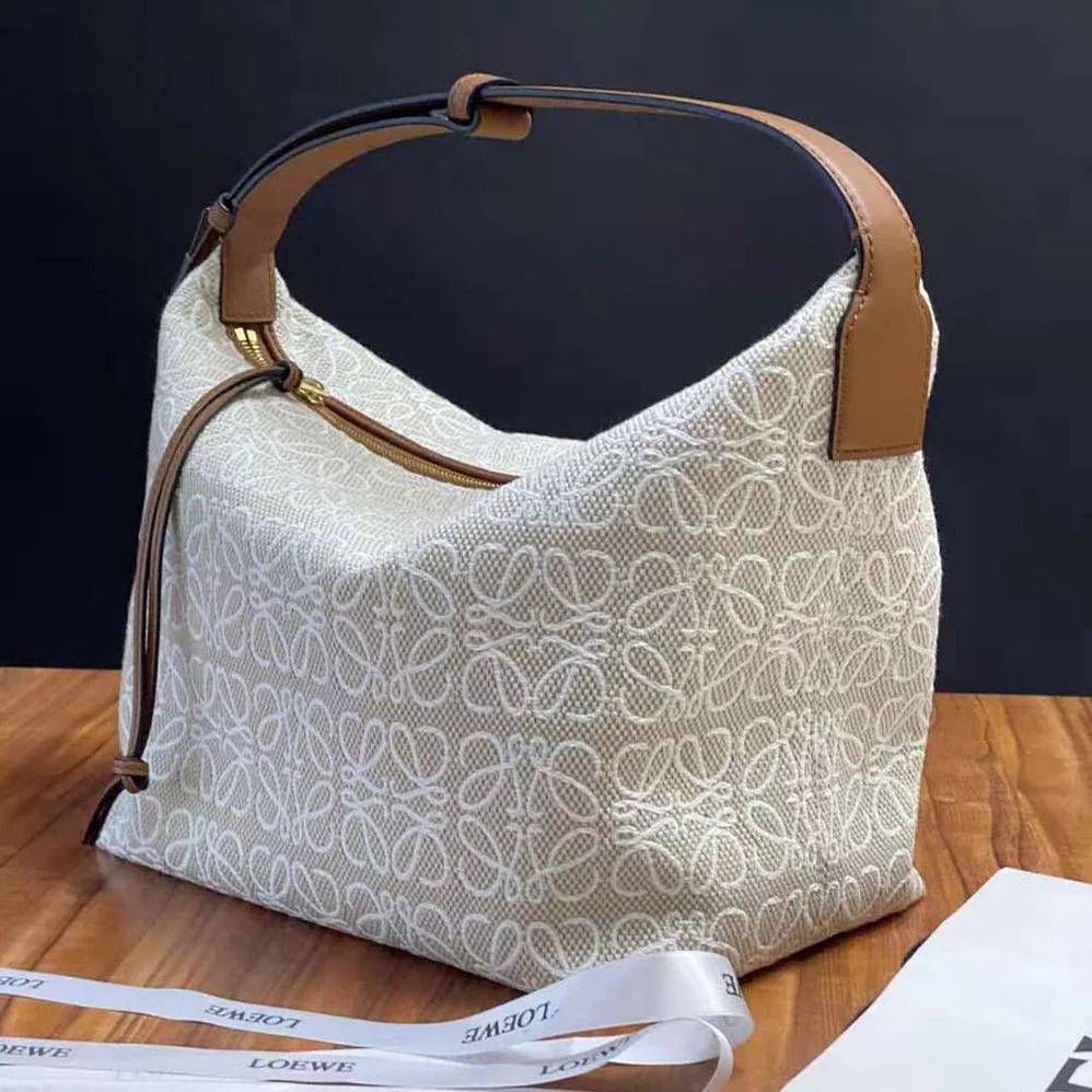 Loewe Cubi Bag in Anagram Jacquard and Calfskin for Women Loewe Cubi Bag in Anagram Jacquard and Calfskin for Women