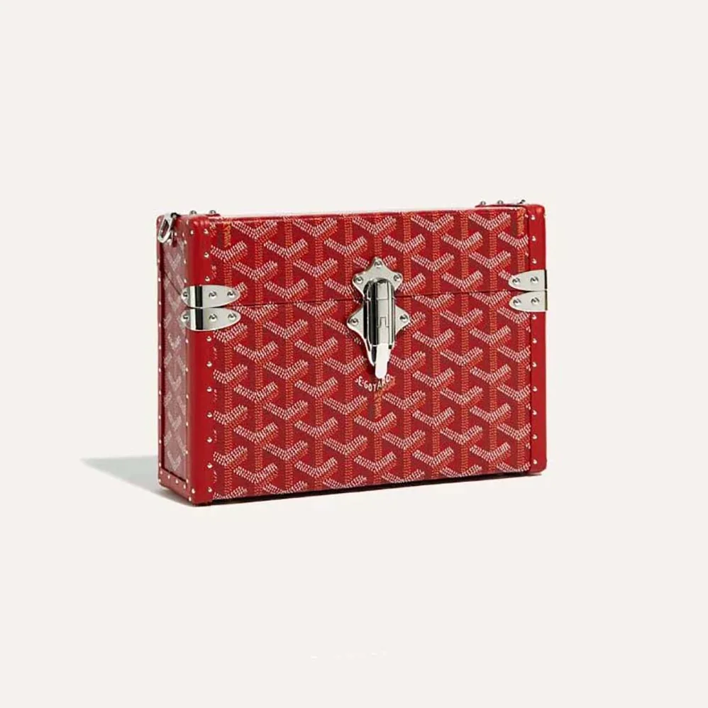 Goyard Cassette Trunk Bag in Goyardine Canvas & Clamecy Cowhide for Women in Red