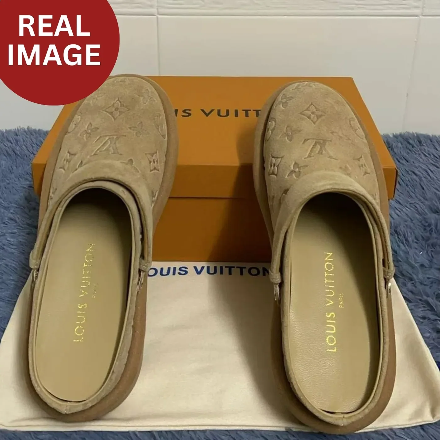 Louis Vuitton Aspen Platform Clog Beige
