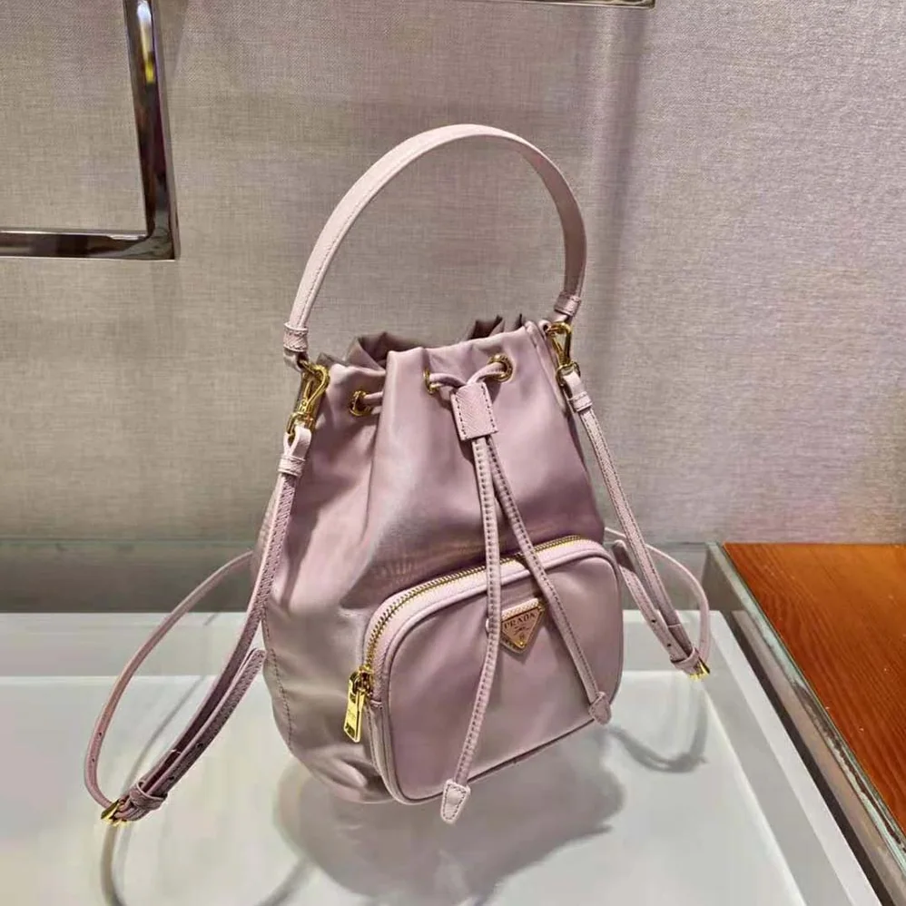 Prada Duet Re-Nylon Shoulder Bag for Women in Pink Prada Duet Re-Nylon Shoulder Bag for Women in Pink