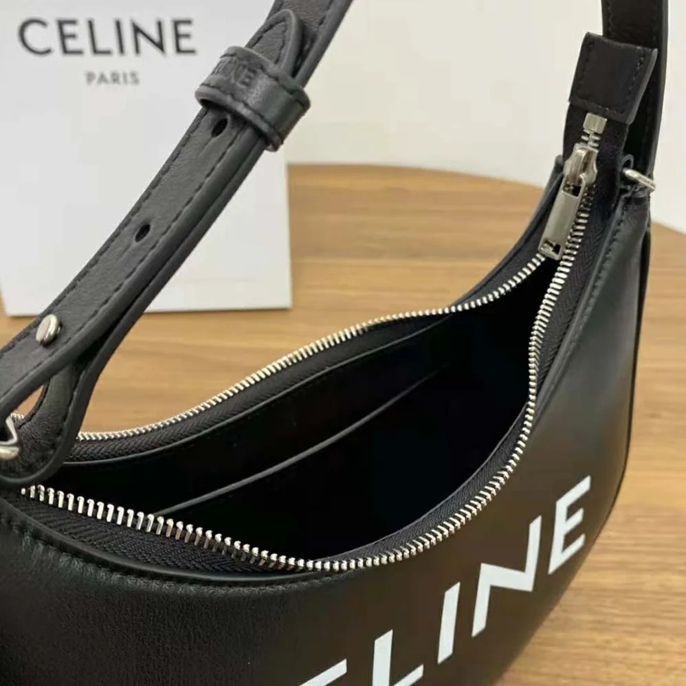 Celine Ava Bag in Smooth Calfskin with Celine Print for Women in Black Celine Ava Bag in Smooth Calfskin with Celine Print for Women in Black