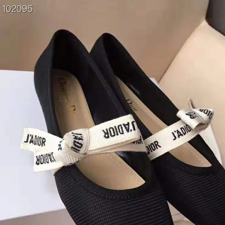 Dior Miss J'adior Ballet Flat in Technical Canvas for Women in Black Dior Miss J'adior Ballet Flat in Technical Canvas for Women in Black