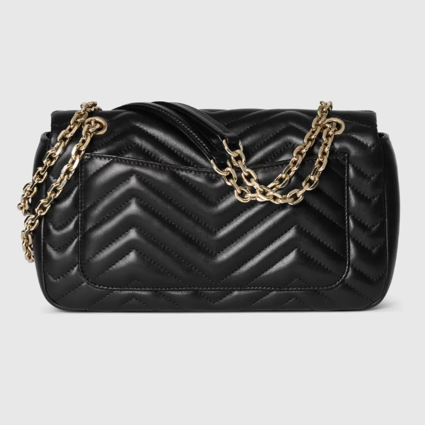 Gucci Marmont Medium Shoulder Bag in Black Gold Hardware