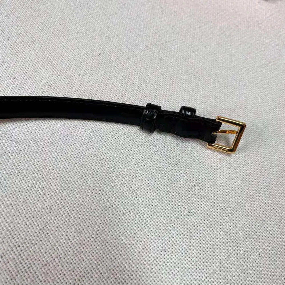 Miu Miu Brushed Leather Belt with Logo for Women in Black