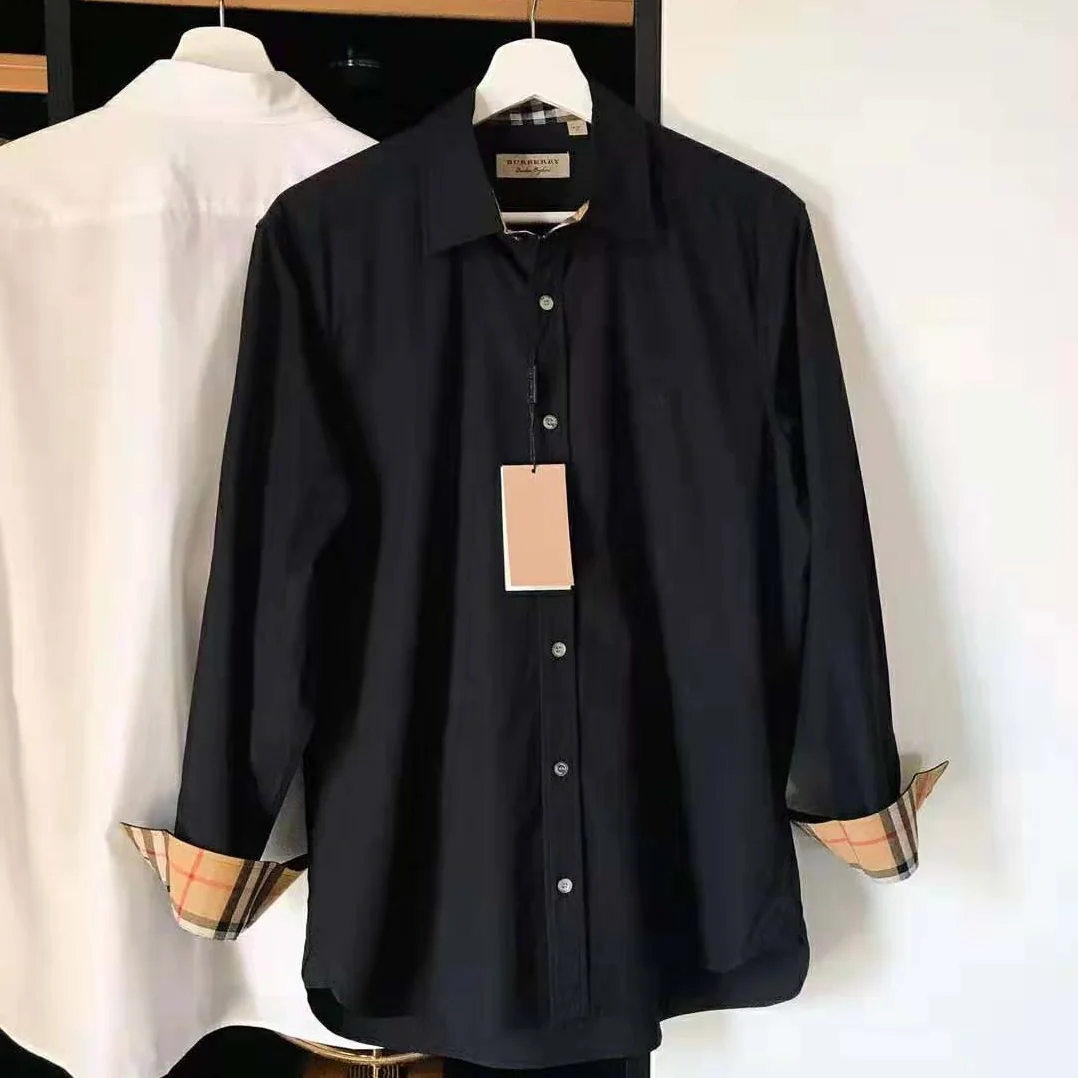 Burberry Stretch Cotton Poplin Shirt for Men in Black