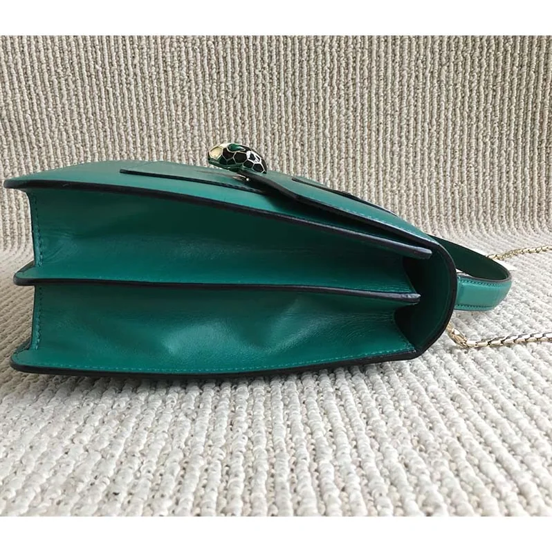 Bvlgari Large Flap Cover Bag “Serpenti Forever” in Calf for Women in Green