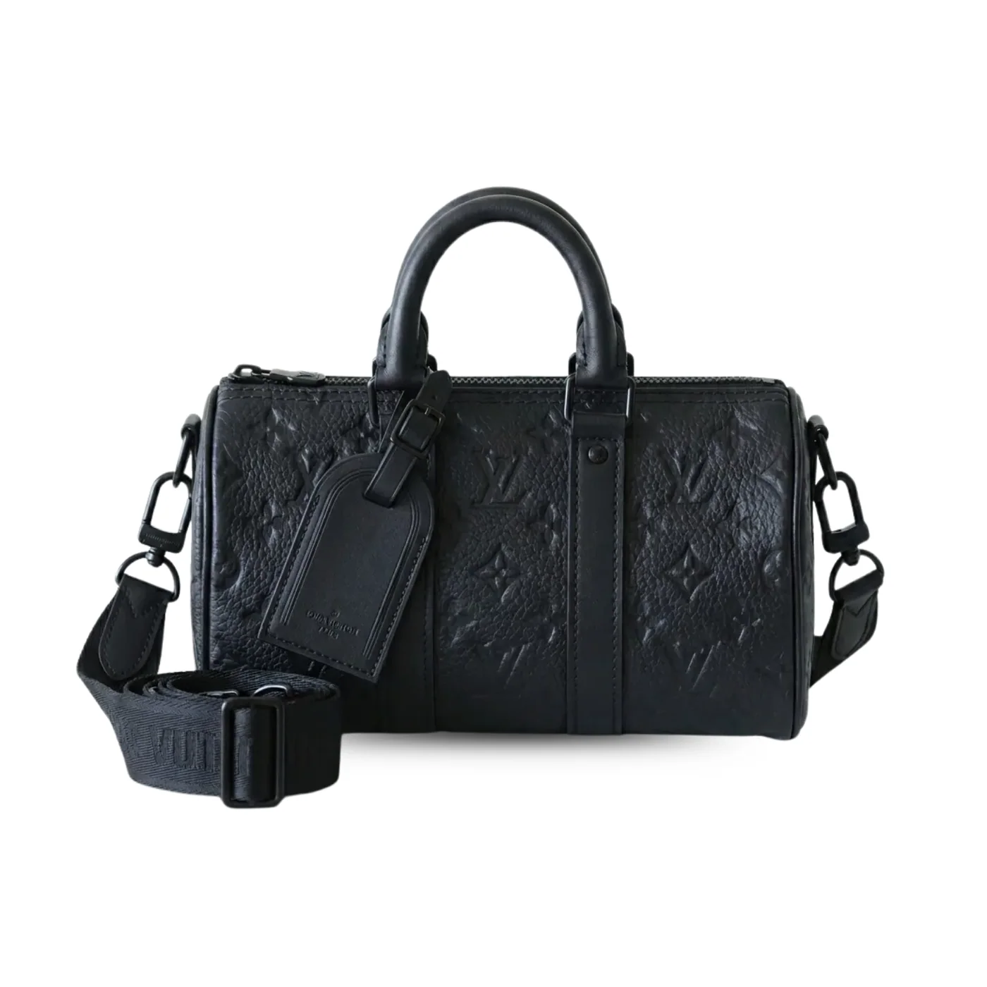 Louis Vuitton Nano Speedy Top Handle Bag / Black Monogram Empreinte Gold Hardware