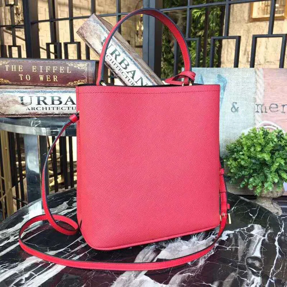 Prada Panier Medium Bag in Saffiano Leather for Women in Red Prada Panier Medium Bag in Saffiano Leather for Women in Red