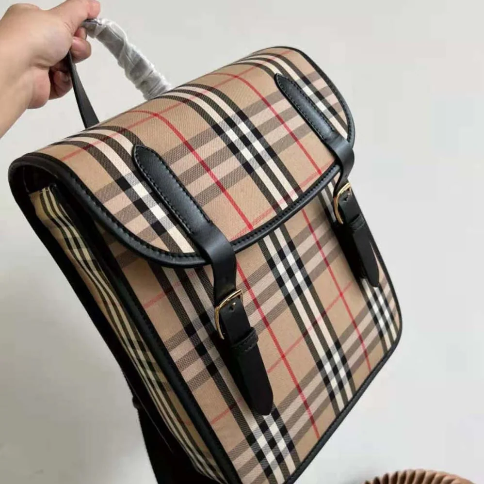 Burberry Vintage Check Nylon Satchel for Women in Brown