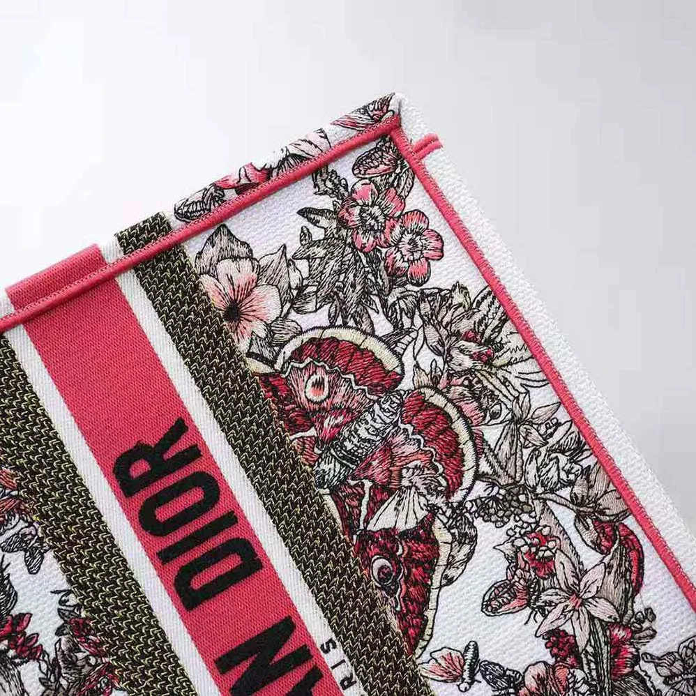 Dior Medium Dior Book Tote Multicolor Butterfly Embroidery for Women