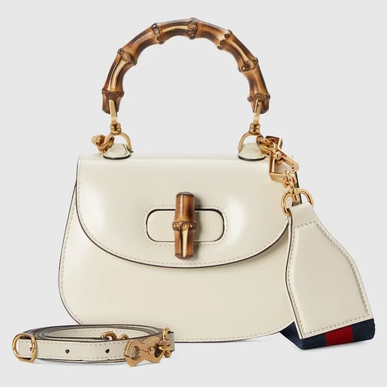 Gucci Bamboo 1947 Mini Top Handle Bag / White Gold Hardware ? 10ODT 8454 Gucci Bamboo 1947 Mini Top Handle Bag / White Gold Hardware ? 10ODT 8454
