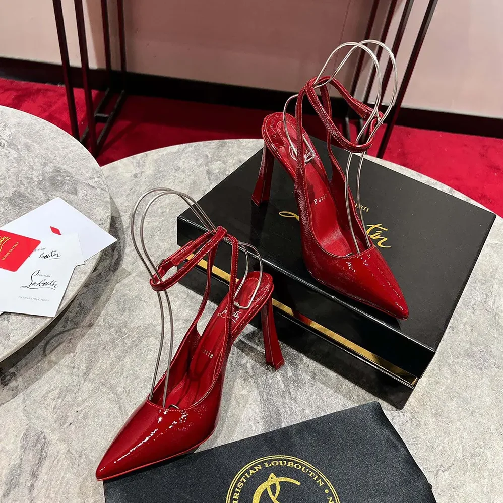 Christian Louboutin Condora Strap 100 mm Strappy Pumps Vog Patent Leather for Women