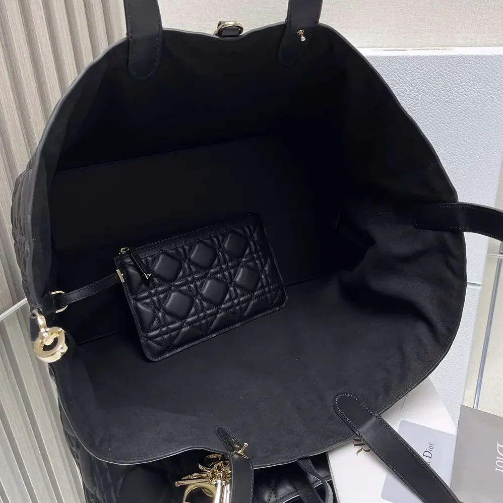 Dior Large Dior Toujours Bag Black Macrocannage Calfskin for Women Dior Large Dior Toujours Bag Black Macrocannage Calfskin for Women