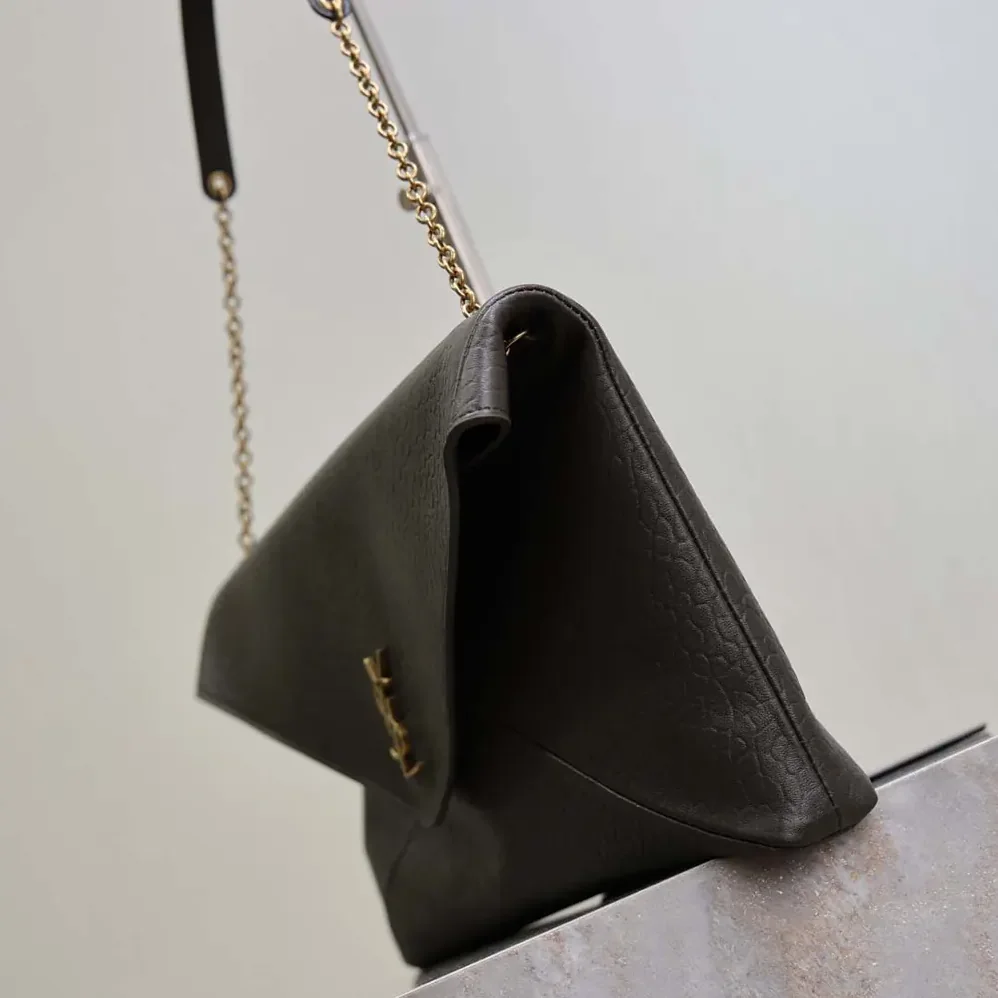 Saint Laurent YSL Cassandre XXL Envelope Pouch On Chain In Lambskin 35cm for Women