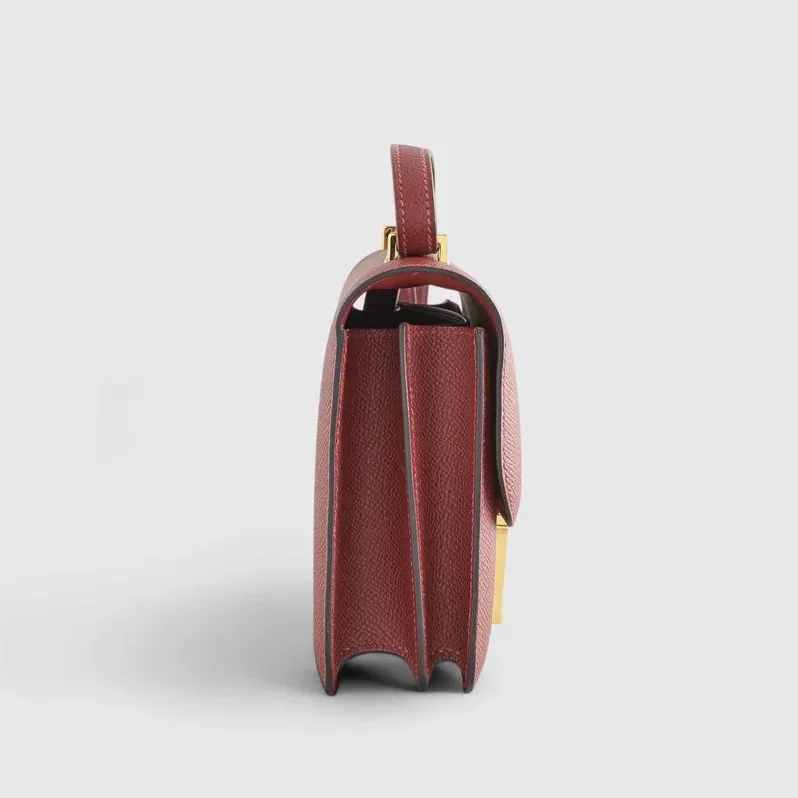 Hermes Constance 18 Crossbody Bag in Burgundy Espom Gold Hardware Hermes Constance 18 Crossbody Bag in Burgundy Espom Gold Hardware