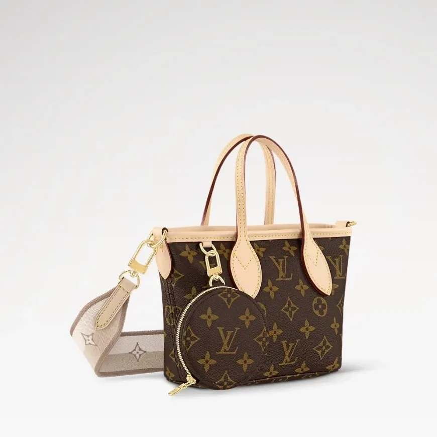 Louis Vuitton Neverfull BB Tote Bag in Beige Gold Hardware Louis Vuitton Neverfull BB Tote Bag in Beige Gold Hardware