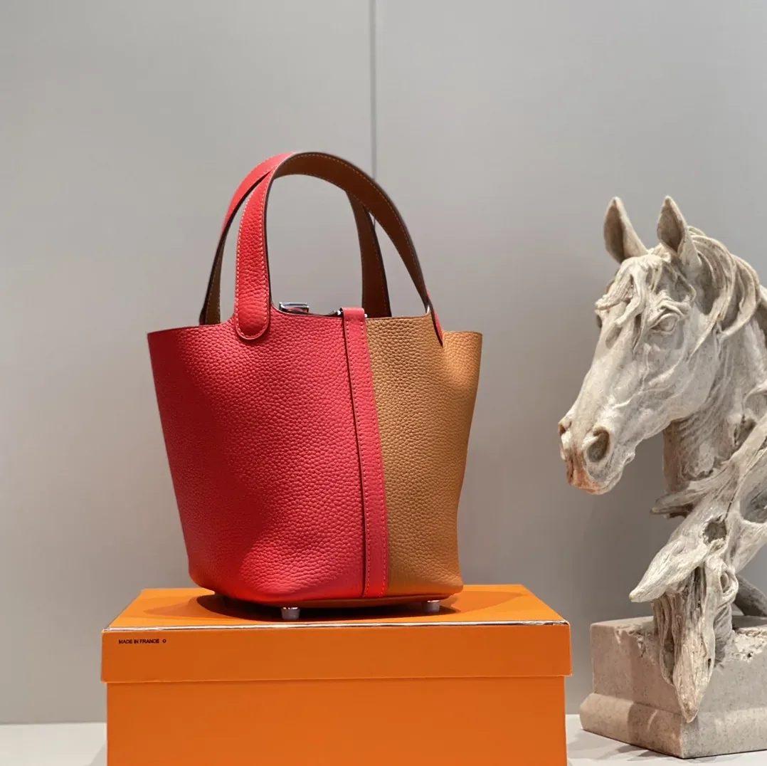 Hermes Picotin Lock 18 Bag Brown in Red / Hermes Picotin Lock 18 Bag Brown in Red /