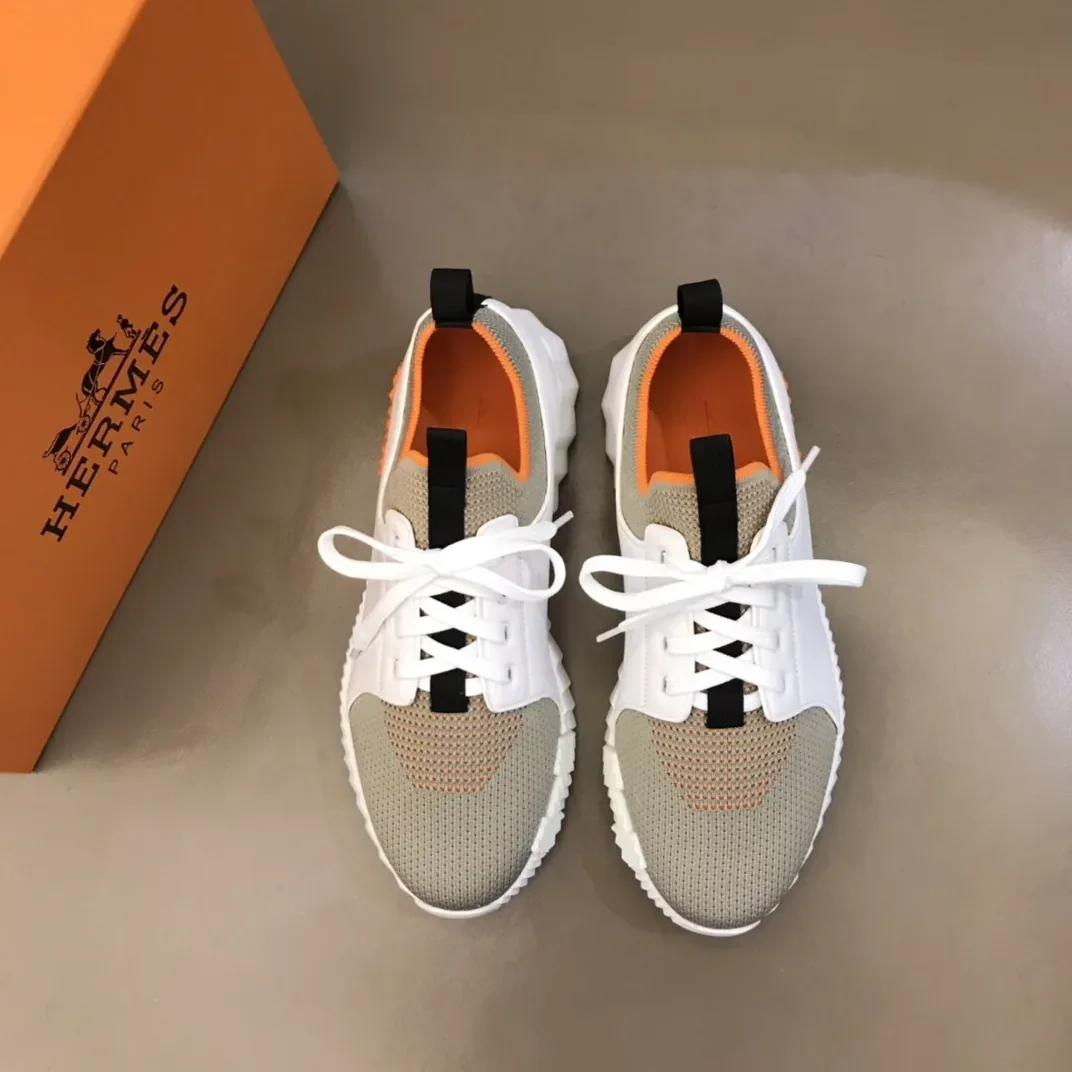 Hermes Depart Sneakers White in Light Grey Hermes Depart Sneakers White in Light Grey