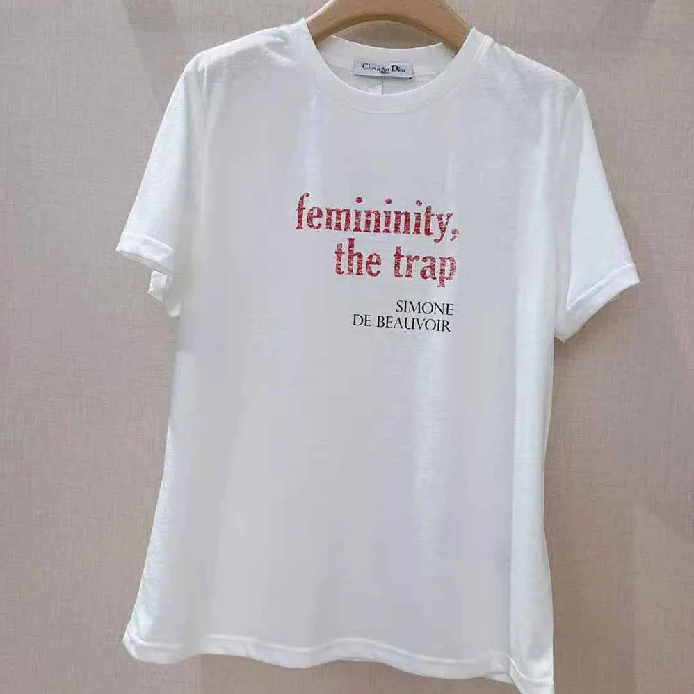 Dior Femininity the Trap T-Shirt Ecru Cotton Jersey and Linen for Men Dior Femininity the Trap T-Shirt Ecru Cotton Jersey and Linen for Men
