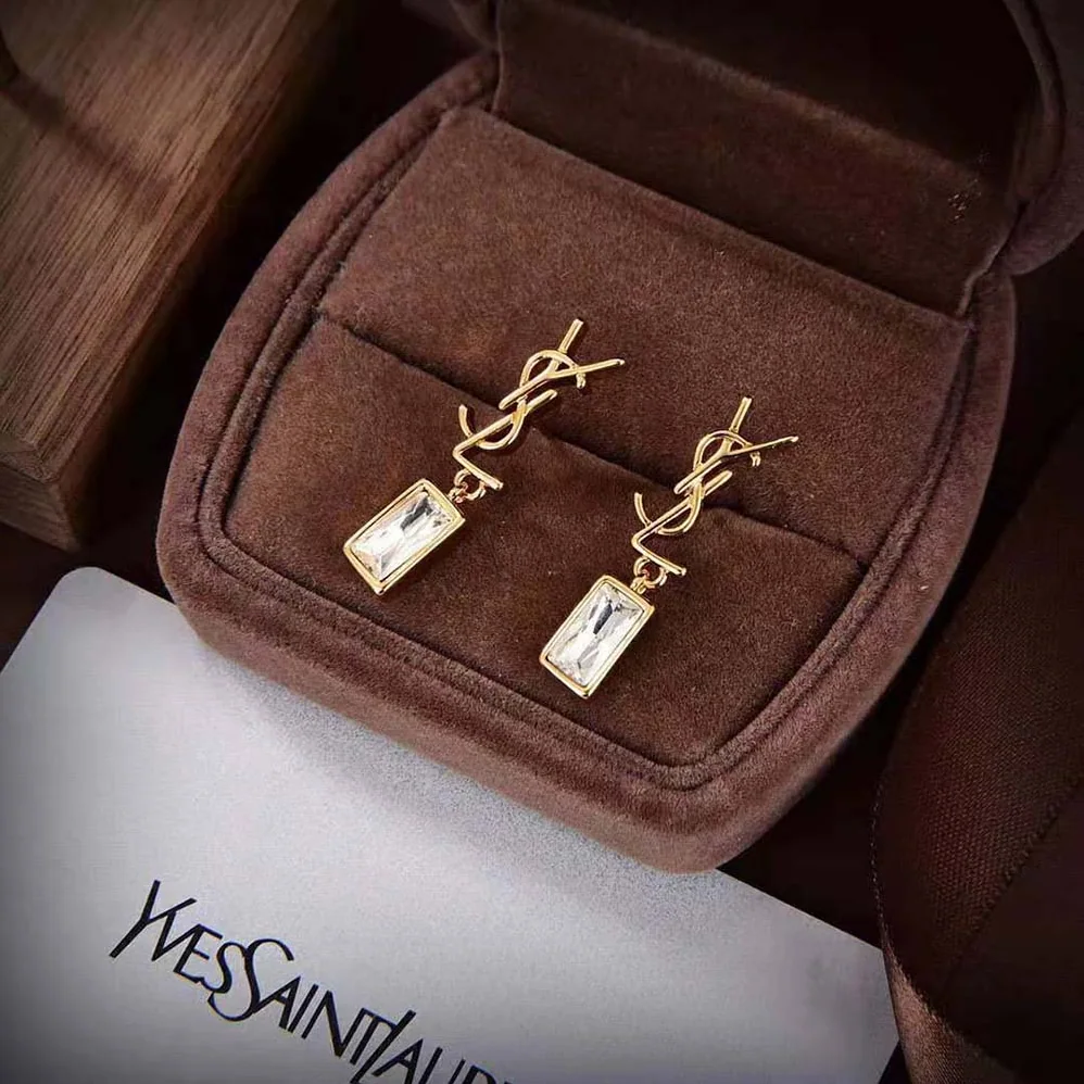 Saint Laurent YSL Cassandre Single Earring in Metal and Rhinestones for Women Saint Laurent YSL Cassandre Single Earring in Metal and Rhinestones for Women