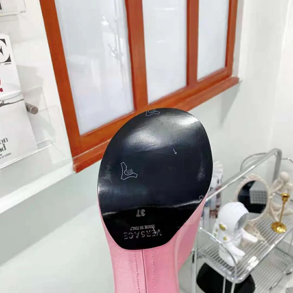Versace Medusa Biggie Crystal Mules for Women in Pink Versace Medusa Biggie Crystal Mules for Women in Pink