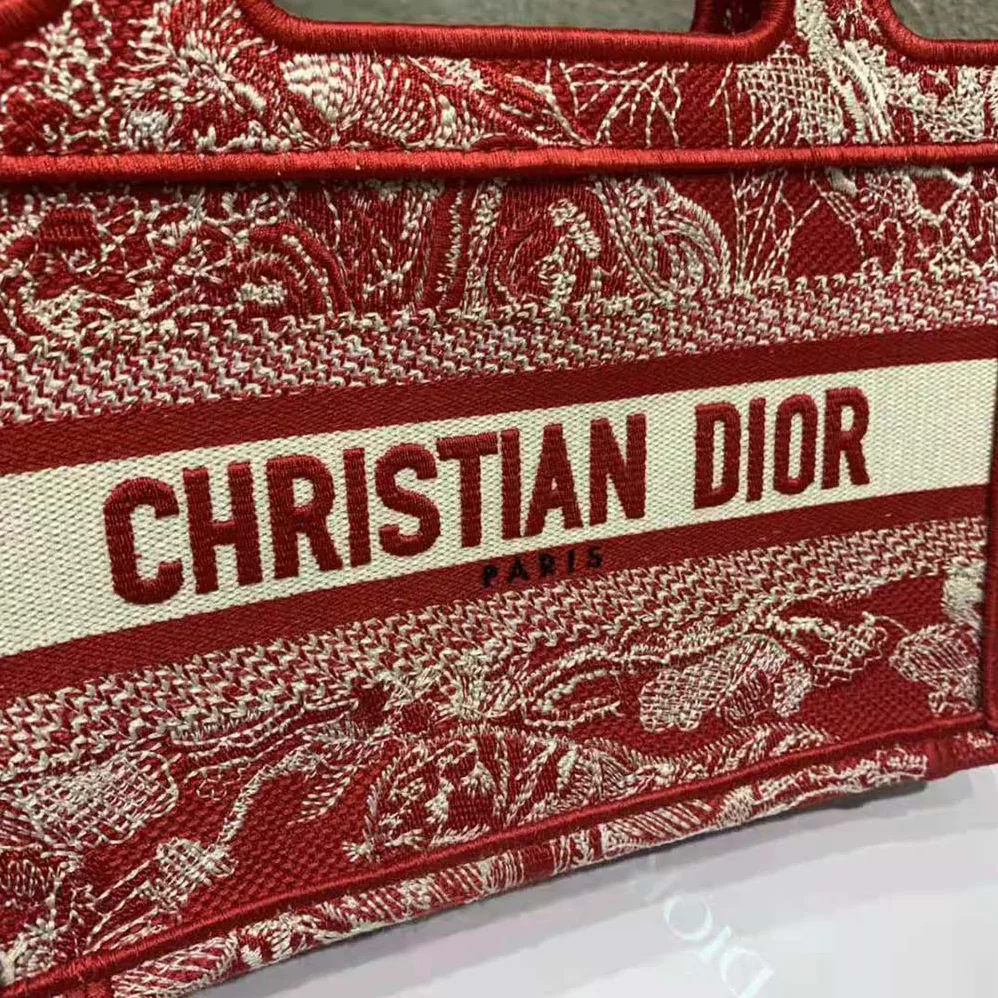 Dior Mini Dior Book Tote Fuchsia Toile de Jouy Reverse Embroidery for Women Dior Mini Dior Book Tote Fuchsia Toile de Jouy Reverse Embroidery for Women